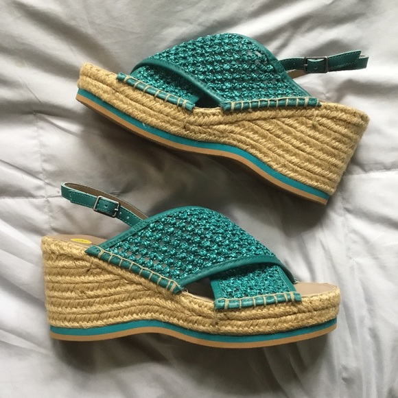 COPY - New Donald Pliner Lotti wedge raffia sandals 8.5 - Picture 4 of 10